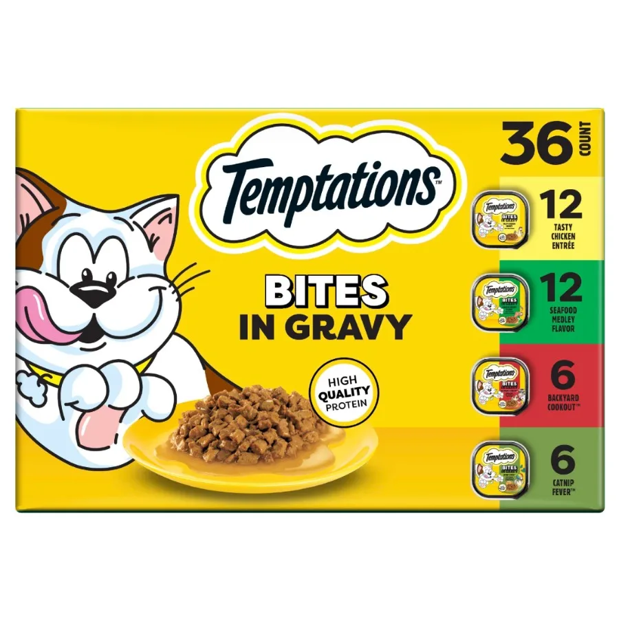 

Влажный корм для взрослых кошек Bites in Gravy Variety Pack, 3,5 унции, 36 шт. в упаковке