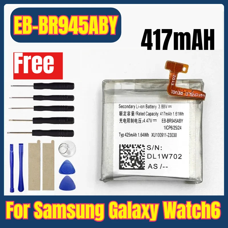 

417mAh EB-BR945ABY Smart Watches Batteries for Samsung Galaxy Watch6 44mm +Tools