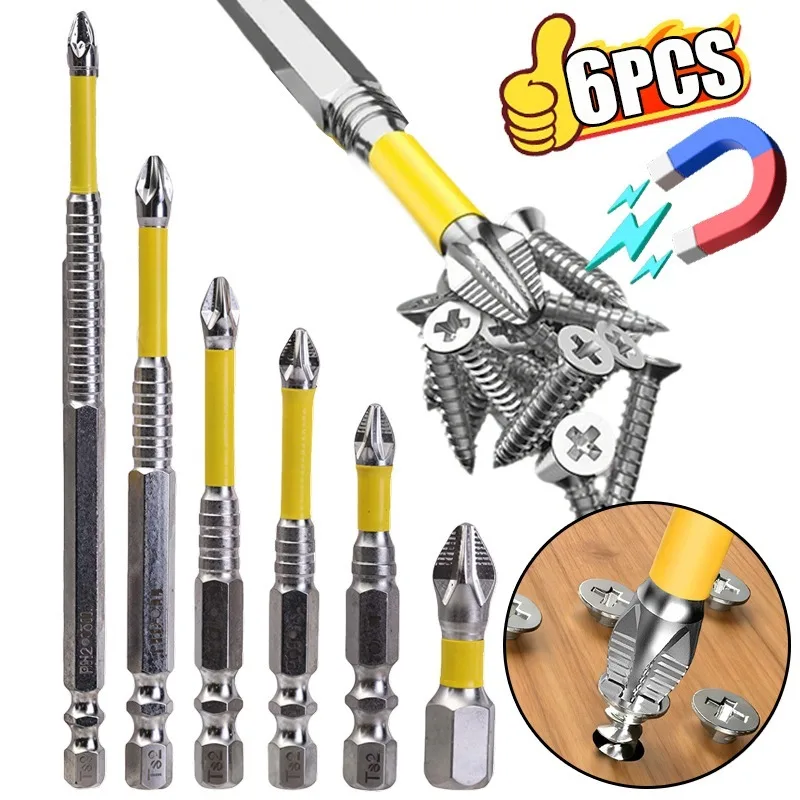 

Non-slip Magnetic Batch Head Cross Screwdriver Hardness Drill Bit Screw Driver For Woodworking Hand Tools 25/50/65/70/90/150mm