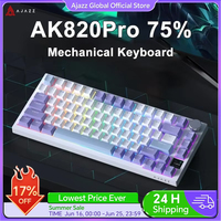 AJAZZ AK820 / AK820Pro Gaming Mechanical Keyboard 75% 82 Keys Wired Single Mode/Bluetooth Wireless Gamer Keyboard for Laptop PC