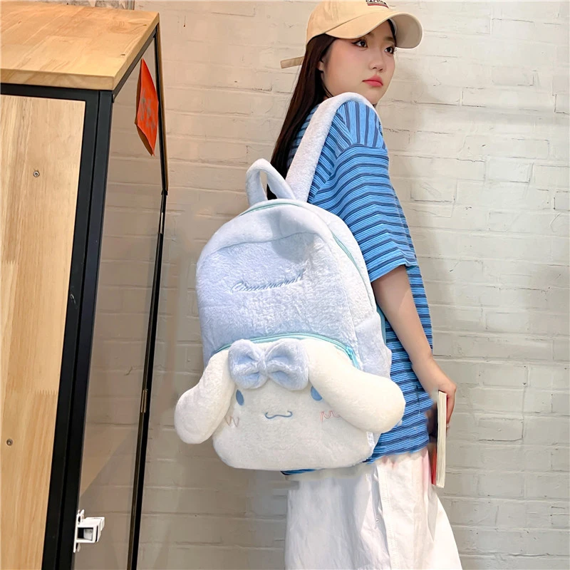 

Плюшевый Рюкзак Kawaii Sanrio, аксессуары Cinnamoroll, милая мультяшная аниме сумка на плечо, школьная сумка, Студенческая игрушка для девочки, подарок