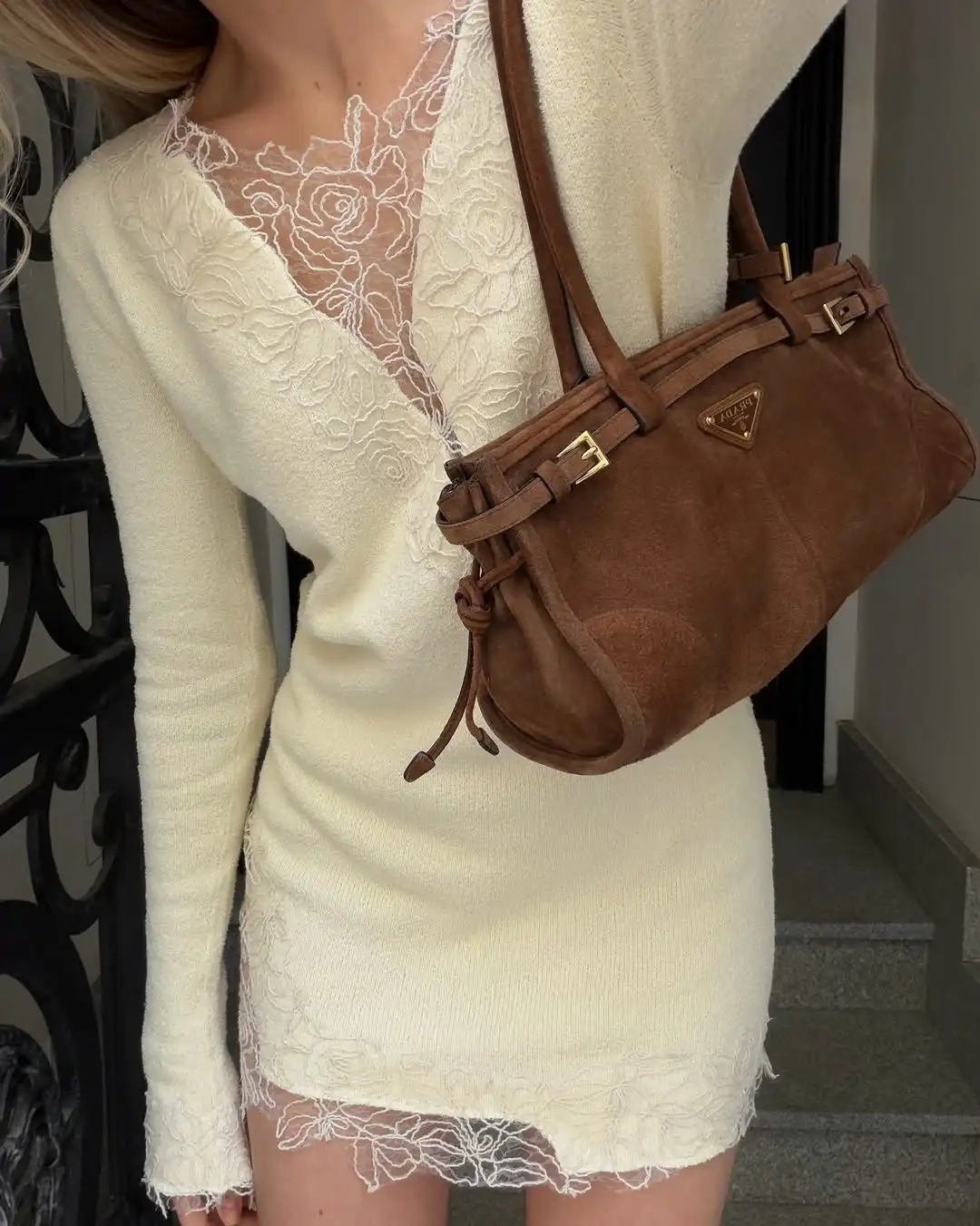 Solid Color Knit Lace Mini Dress V Neck Floral Eyelash Long Sleeve Bodycon Short Robes Women's Street Casual Coquette Gowns 2026