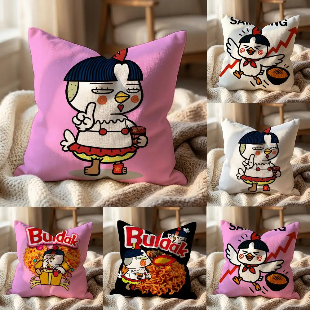 Funda de Cojín Samyang Buldak Ramen, Funda de Almohada Multiusos para el Hogar y el Automóvil - Reversible, Suave y Duradera para Uso Diario