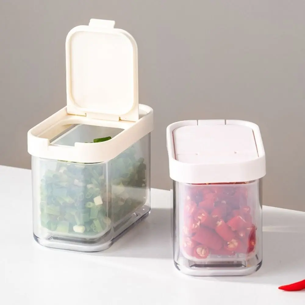 

Plastic Scallion Storage Box Sealed Draining Food Storage Box Dust-proof Space Saving Condiment Storage Container Garlic Mud