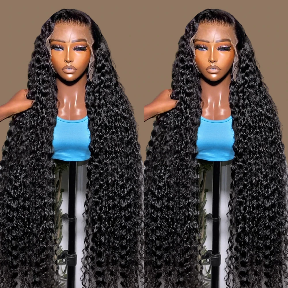 13x6 Deep Wave Lace Front Wigs Human Hair Pre Plucked 30 40 Inch Hd Water Wave Lace Frontal Wigs For Women Curly Hair Wigs