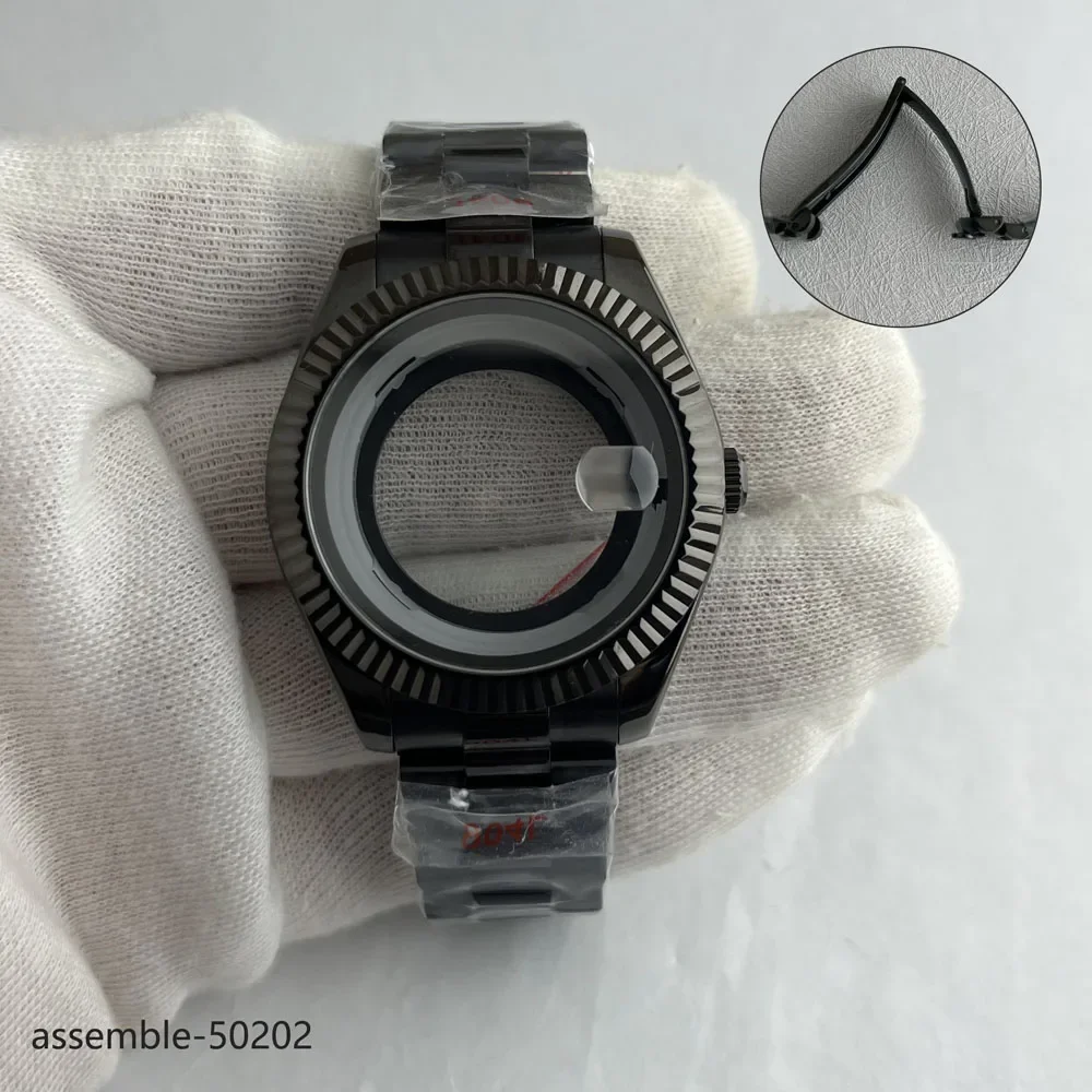 40mm Miyota 8285 watch case rose gold day_date with bracelet fit 29mm/31mm dial for Miyota 8285 automatic movement watchmods - Image 2