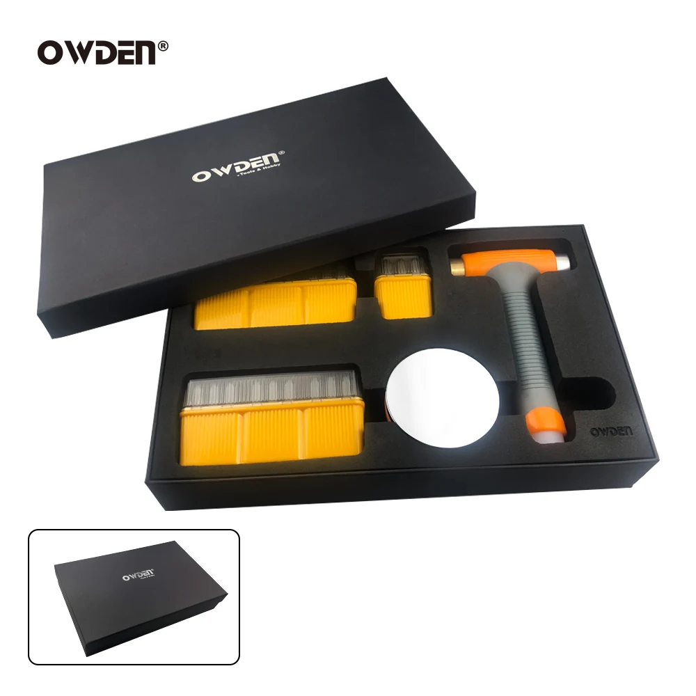 OWDEN 63pcs Jewelry Stamping Set 3mm Number And Letter Punch Tools puncher set + 3 in 1 hammer + Metal Steel Bench Block