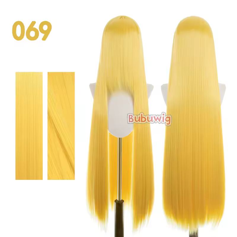 Bubuwig Synthetic Hair 100cm Long Straight Pure Color Cosplay Wigs Over 100 Colors Black White Red Blue Brown Wig Heat Resistant - Image 51
