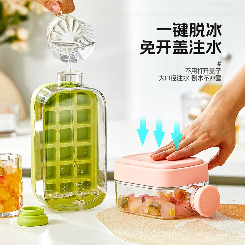 Cool Ice Cube Portable Sippy Cup with Straw, Self-Filling Pressed Ice Mold for Female College Students in Summer