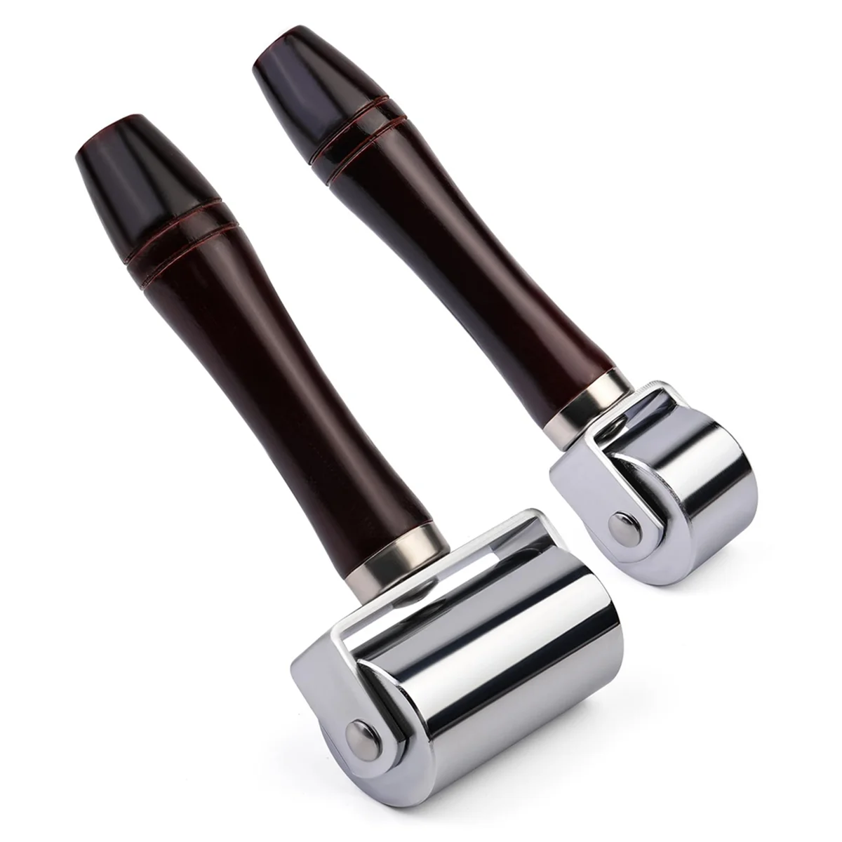 26mm+60mm Leather Press Edge Roller, Wooden Handle Leather Rolling Craft Roller, Seam Roller for Leather