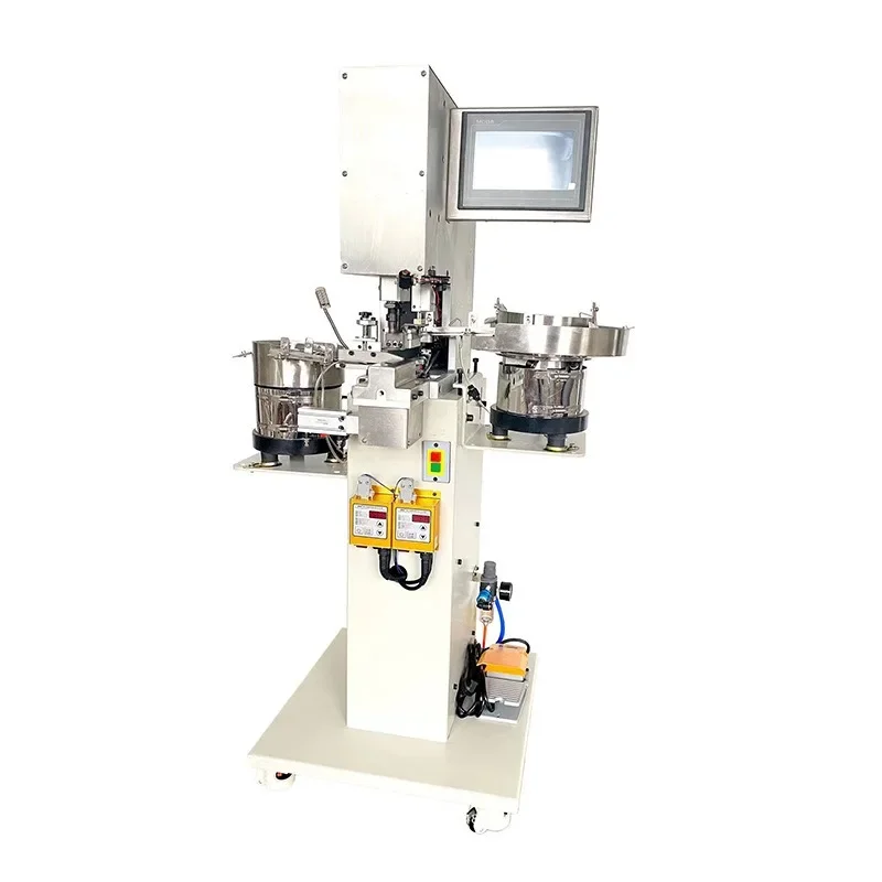 Metal plastic four-in-one buckle collision nail shaking buckle automatic four-in-one buckle machine y