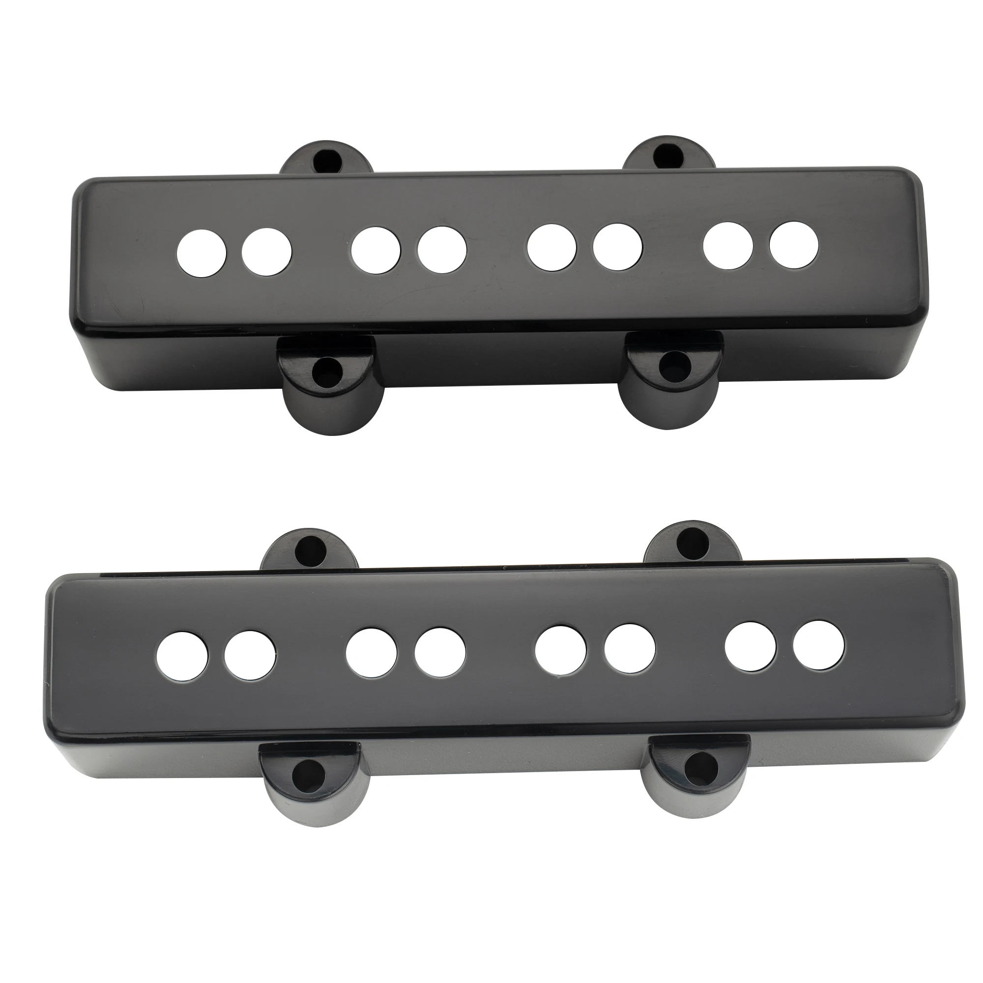 Musiclily Pro Plastic Jazz Bass Pickup Covers Set for Fender J Bass, Black (Set of 2)
