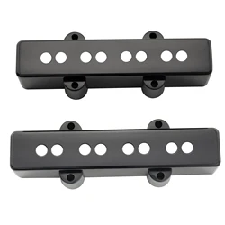Musiclily Pro Plastic Jazz Bass Pickup Covers Set for Fender J Bass, Black (Set of 2)