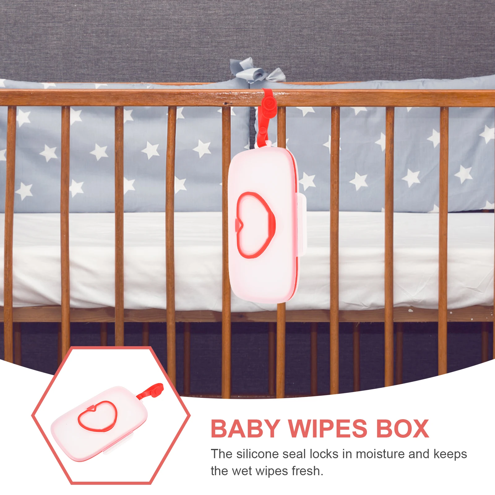 1PC Portable Wipes Box Baby Stroller Hanging Wet Tissue Case Reusable PP Moisture Sealing Slender Travel Diaper Bag Red Outdoor