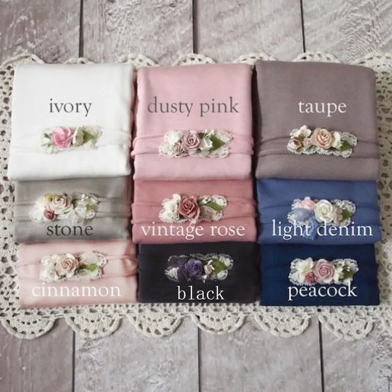 2 шт./компл., набор резинок для фотосъемки новорожденных с бесплатной повязкой на голову, эластичное одеяло из молочного флиса для фотосессии на первый месяц для маленьких мальчиков и девочек