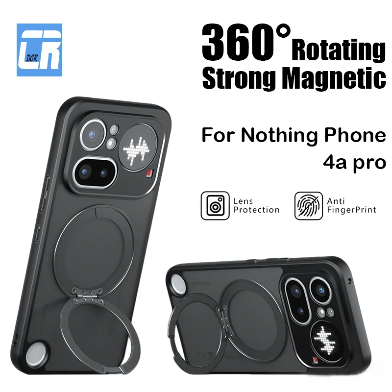 

Shockproof Armor Matte Case For Nothing Phone 4A Pro 360° Rotating Magnetic Metal Ring Bracket Back Cover Nothing Phone 4A Pro