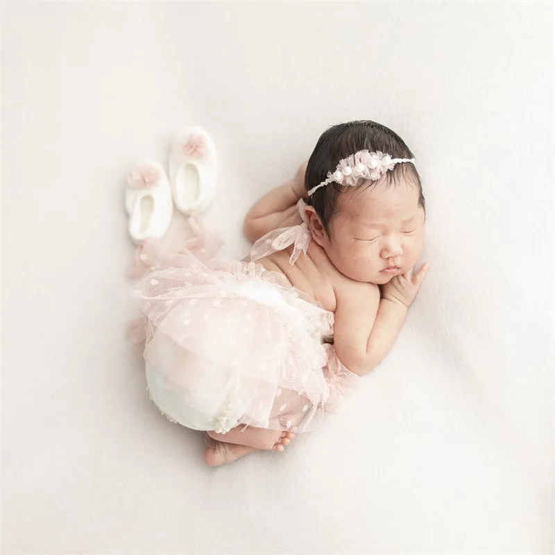 新生児用スワンレース衣装セット-赤ちゃんの100日記念写真スタジオ撮影用