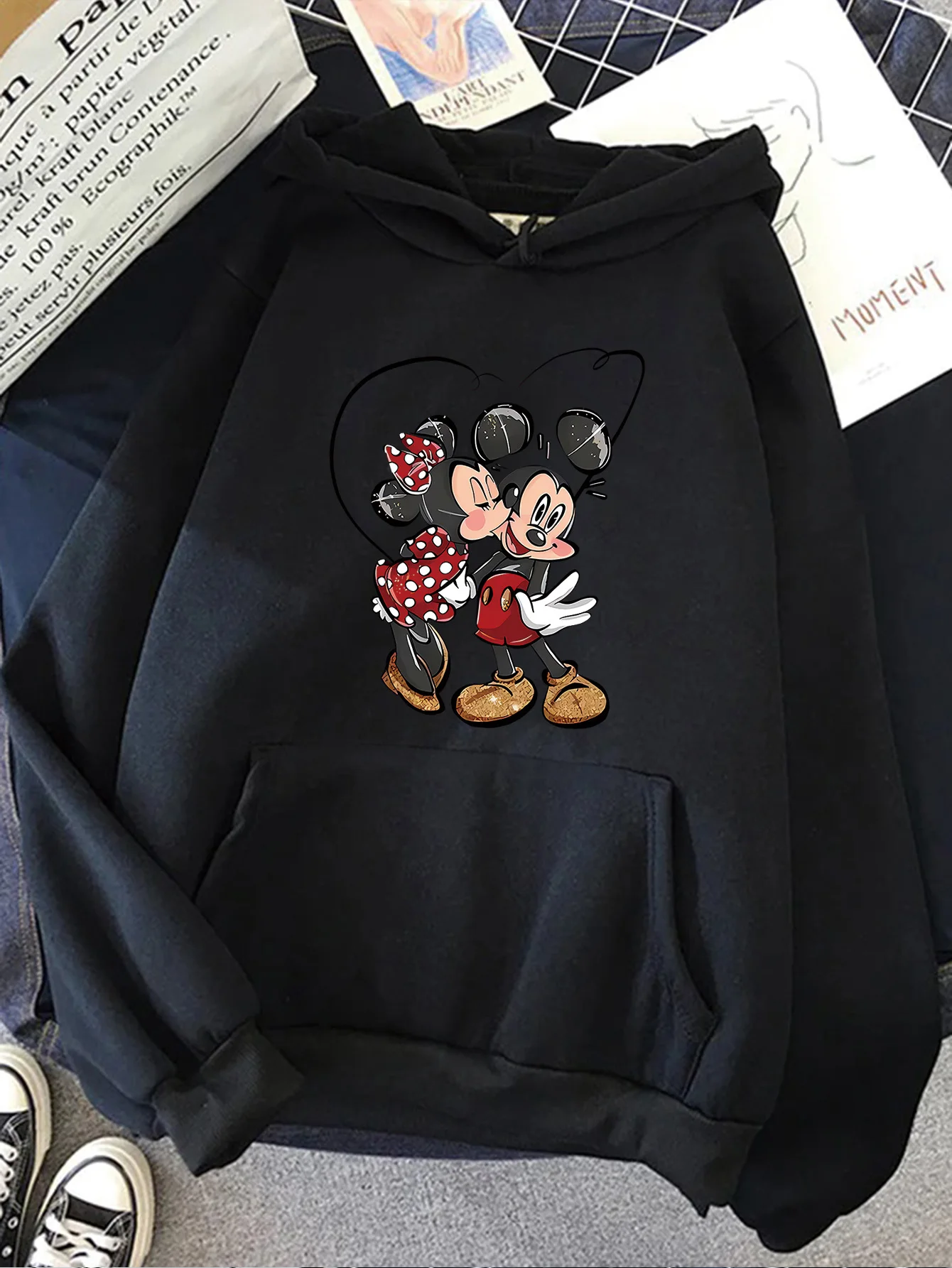 

Мужские толстовки с Микки Маусом Disney, модная уличная одежда большого размера, толстовки унисекс, осенне-зимние флисовые повседневные универсальные