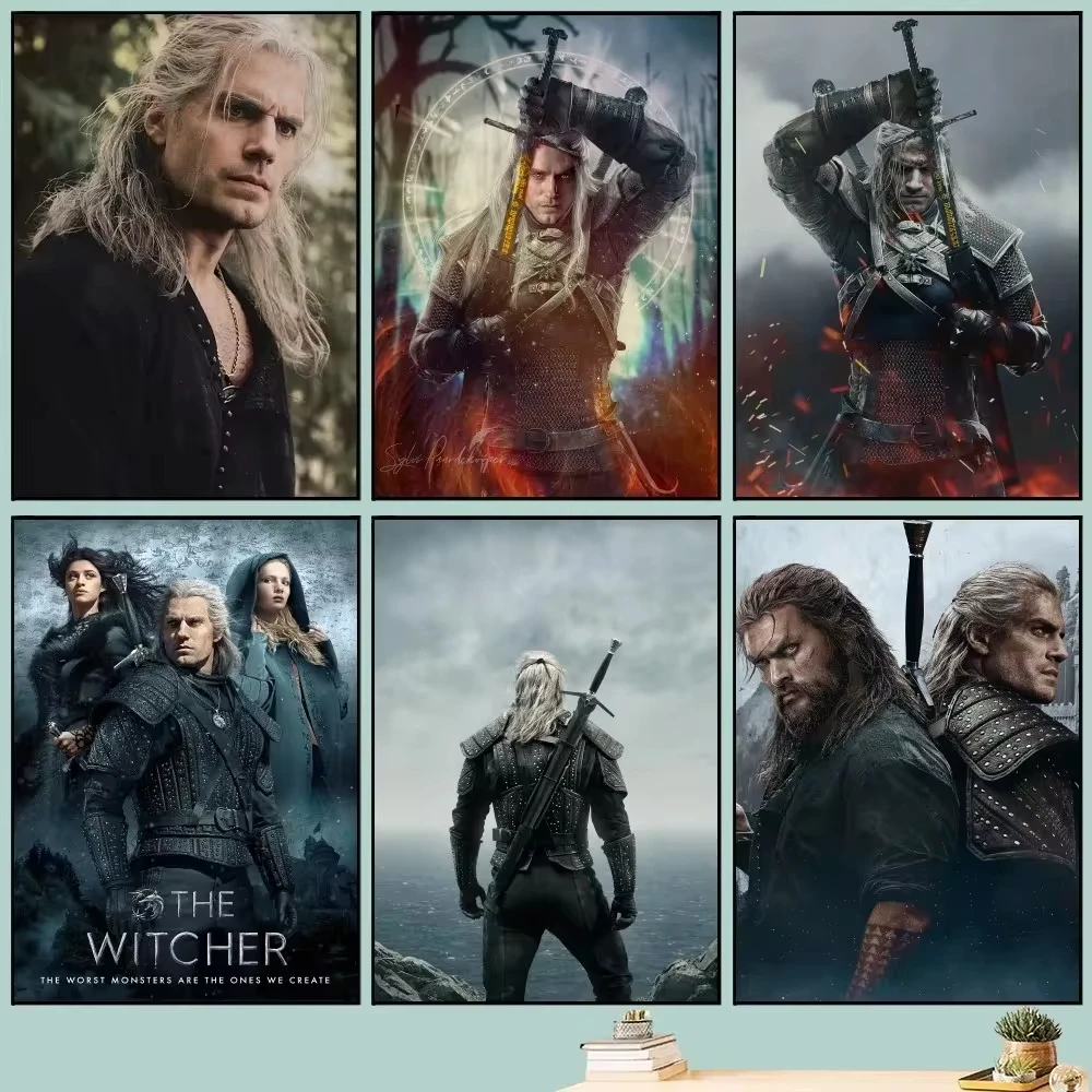Póster de juego de TV w-witcher 3, póster de película Vintage DIY, arte de pared, pintura de pared de estudio, caliente