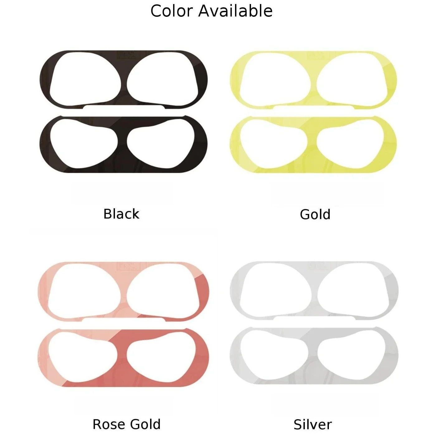 Metal Dust Guard Stickers for AirPods 3  2  1 Case Premium Quality  Available in Gold  Black  Rose Gold  Silver  Red