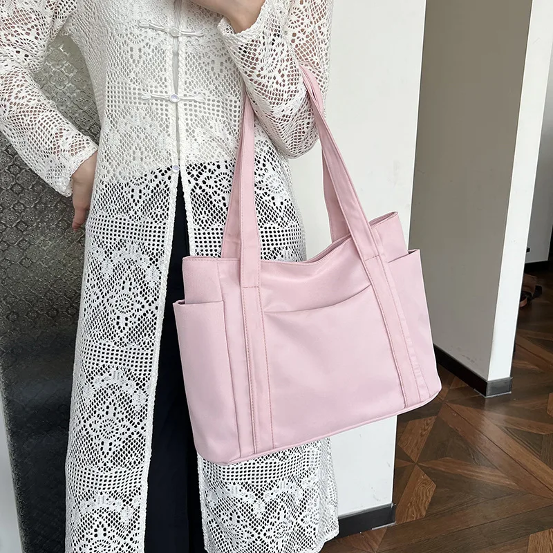 Fashion New Lightweight Mommy Tote Bag Casual and Minimalist Macaron Color Handbag Large Capacity Commuting Mommy Shoulder Bag