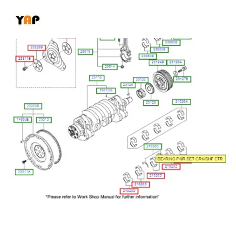 G4GB Crankshaft thrust bearing FOR Hyundai Elantra Tiburon 1.8L 2.0L L4 21030-23000 21030-23100 1996-2007