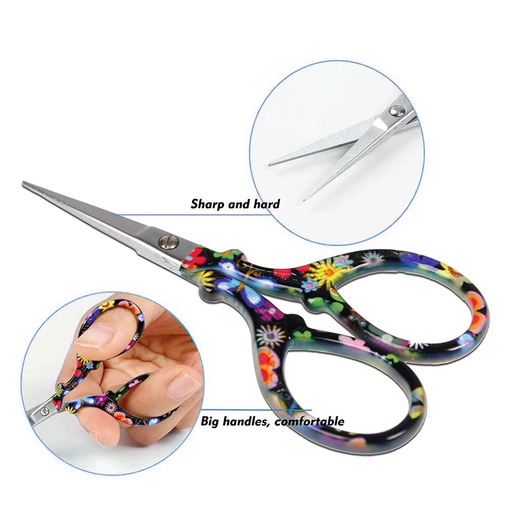 

1PC DIY Sewing Tool Sharp Embroidery Scissors with Leather Cover for Needlework and Handicrafts LA-AA331