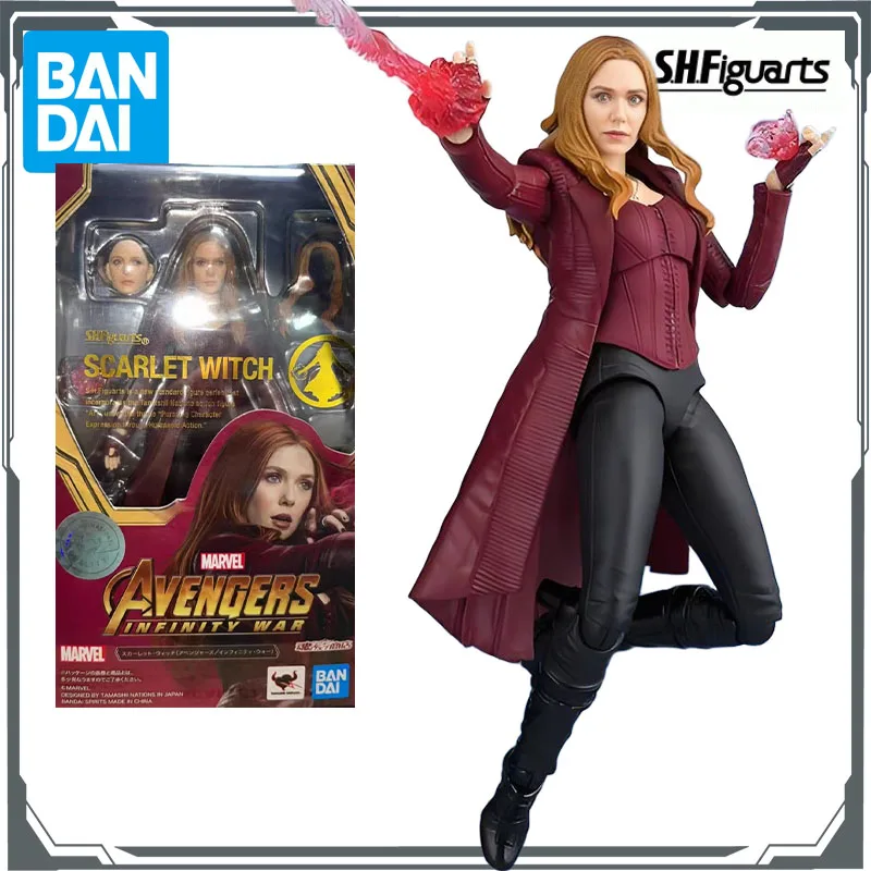 Bandai Original S.H.Figuarts Avengers:Infinity War - Scarlet Witch Anime Action Figures Toys for Boys Christmas Gift Collectible