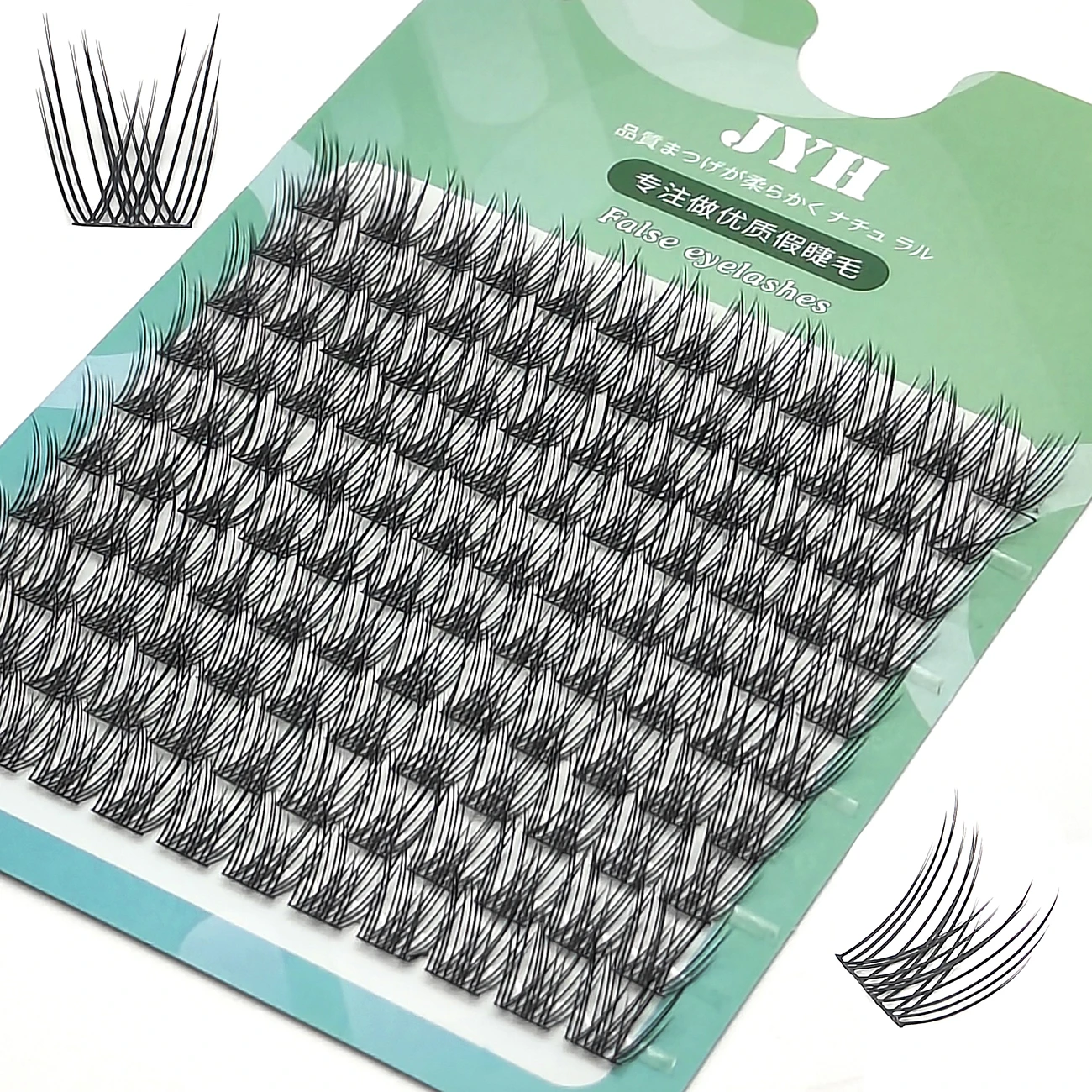 10 Rows Fishtail Double Pointed / Flat Double Tips Eyeslashes Extension 10/11/12/13/14/15/16/17/18 MM Dense lashes