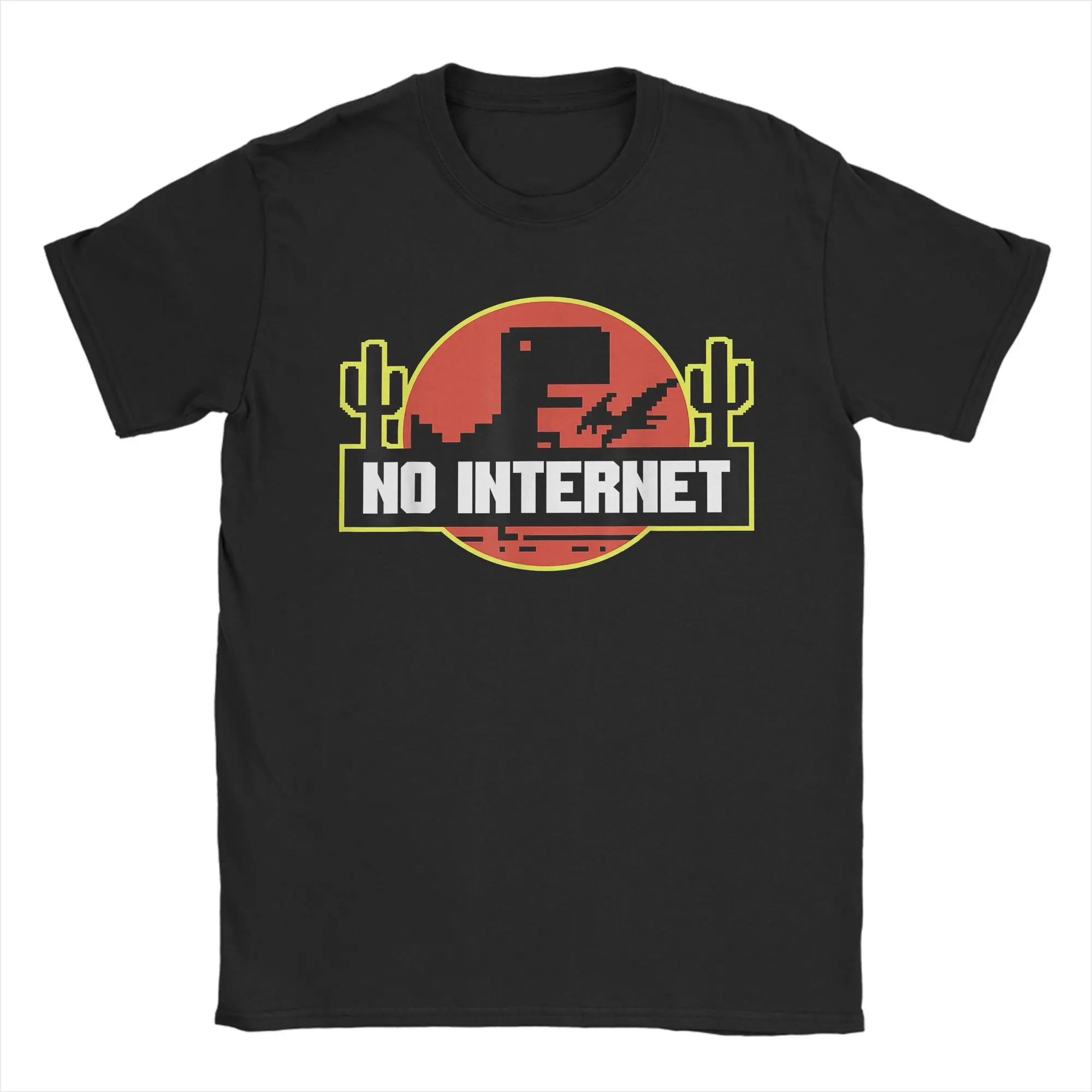 

Awesome No Internet No Connection Online T-Shirts for Men Crewneck Cotton T Shirt Jurassic Park Short Sleeve Tee Shirt Gift Tops