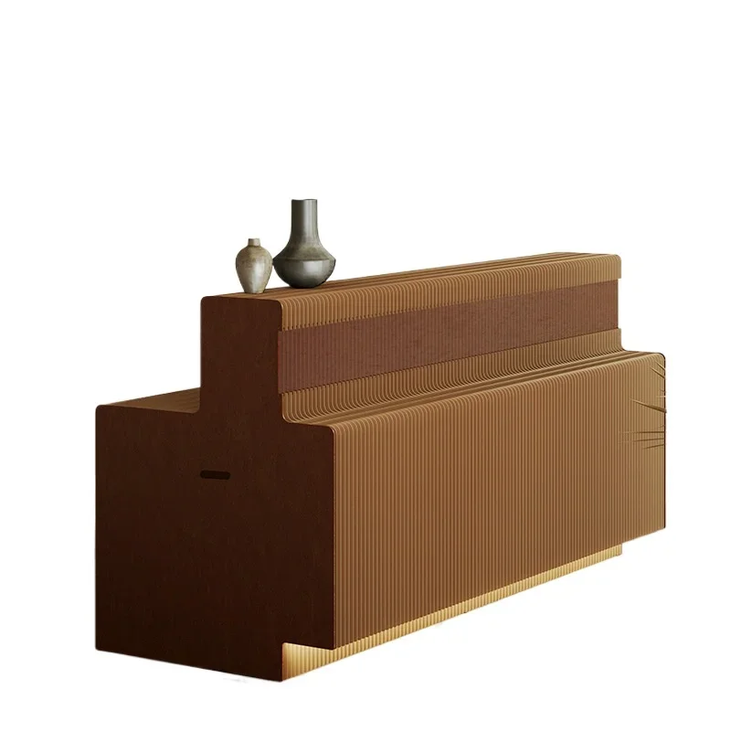 

Front desk display stand High and low flowing water display stand Rectangle display stand