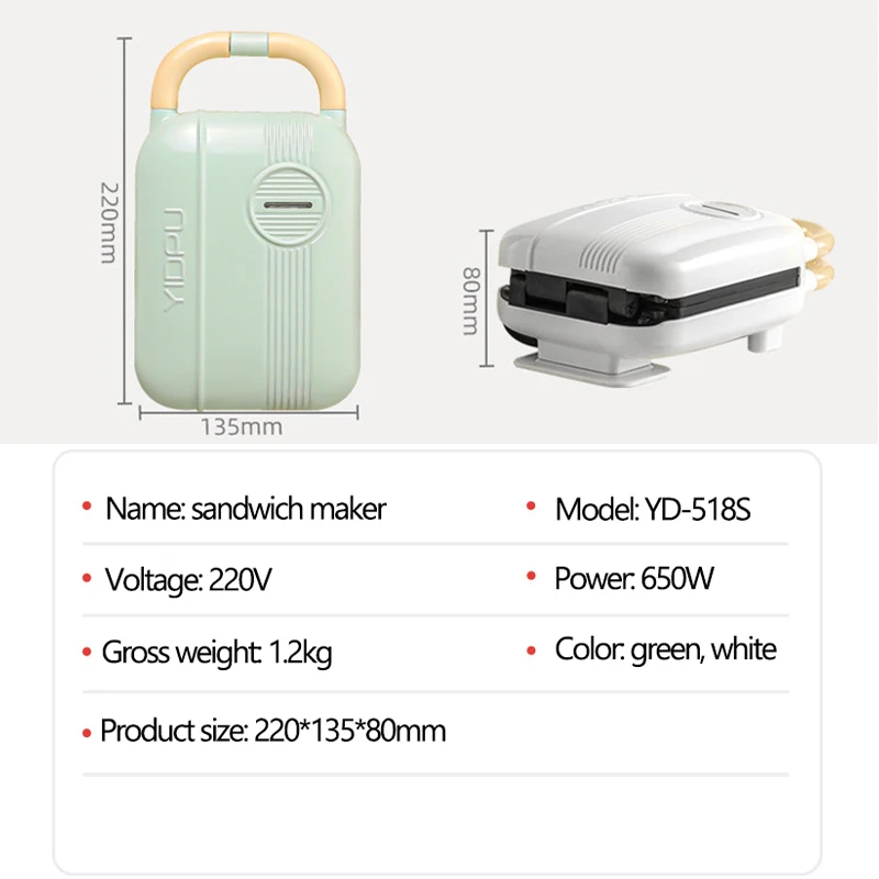 650W Electric Waffle Maker Sandwich Maker Machine Multi-bakers Toaster for Sandwiches takoyaki Pancake Sandwichera 220V