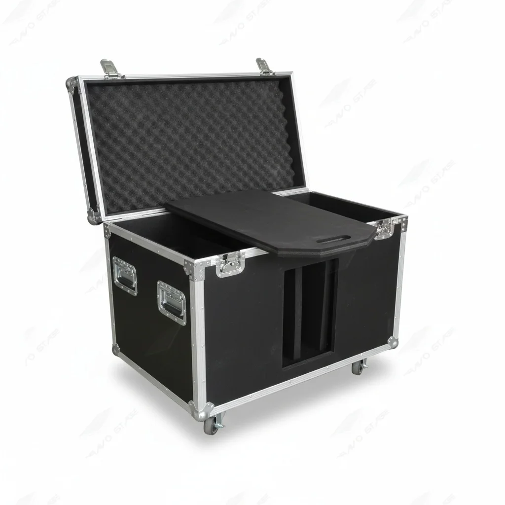 

ATA Flight Case, 860x460x860mm Aluminum Alloy Plywood Truck Storage Case with Dividers, Heavy Duty Road Case, Transport Trunk