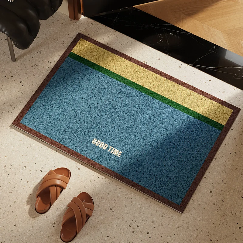 

Минималистичный коврик с проволочной петлей с цветными блоками, пыленепроницаемый, нескользящий, водонепроницаемый, легко чистится, износостойкий для прихожей в помещении