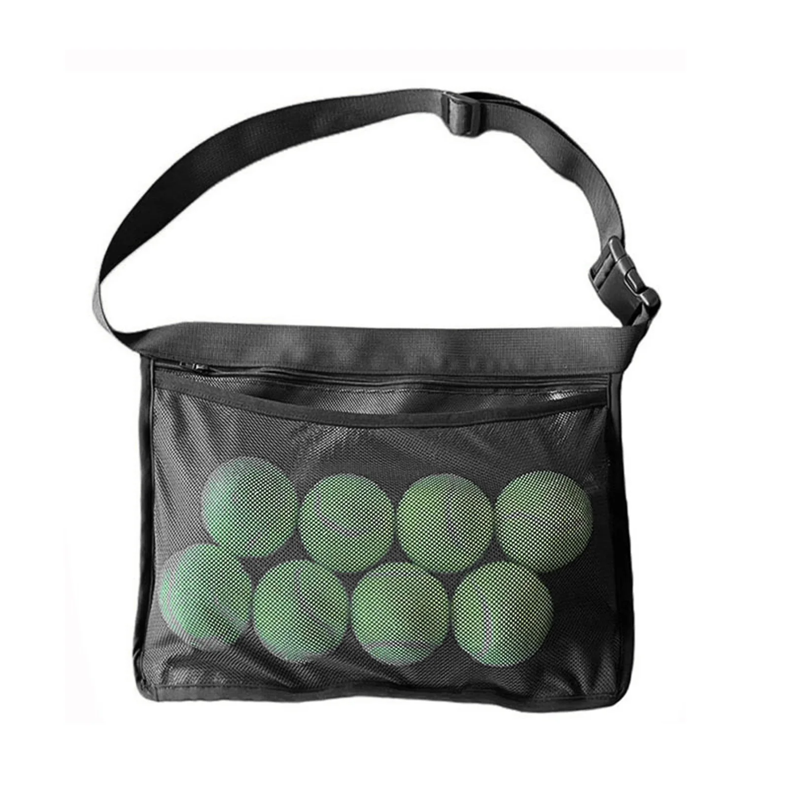 Tennis Ball Band Holder Mesh Bag Inner Zipper Pocket Adjustable Tennic Wasit Pouch for Training Match Outdoor