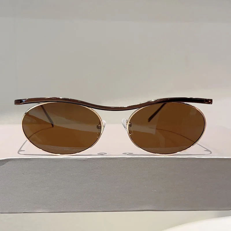 Vintage Kleine Runde Legierungs-Steampunk-Sonnenbrille für Männer Neue Mode Gradient Gothic Punk Sonnenbrille für Frauen Trendige Fahrbrille – Detail 9