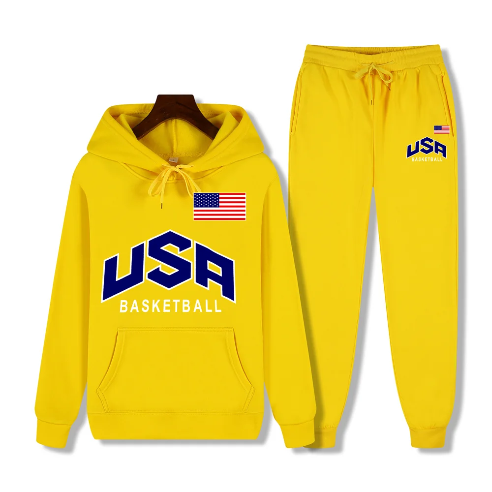 

Fashion Trend New Men Pullover Hoodie Pants 2 Piece Set Clothing Sweatshirt Tracksuit Personality Sportswear Long Sleeve Clothes