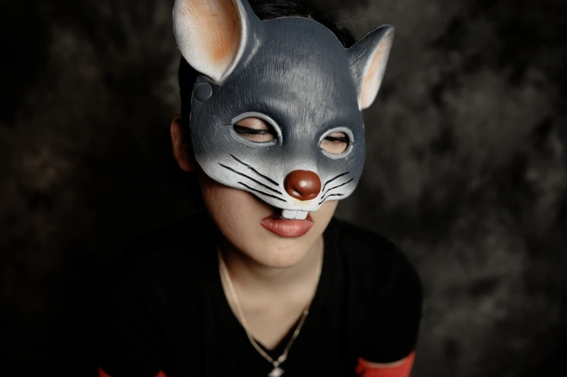 คอสเพลย์เมาส์น่ารักหน้ากากครึ่งหน้าสัตว์หน้ากาก Masquerade Party Cosplay Props ฮาโลวีนหนู Masque Rave Clubwear Carnaval หน้ากาก