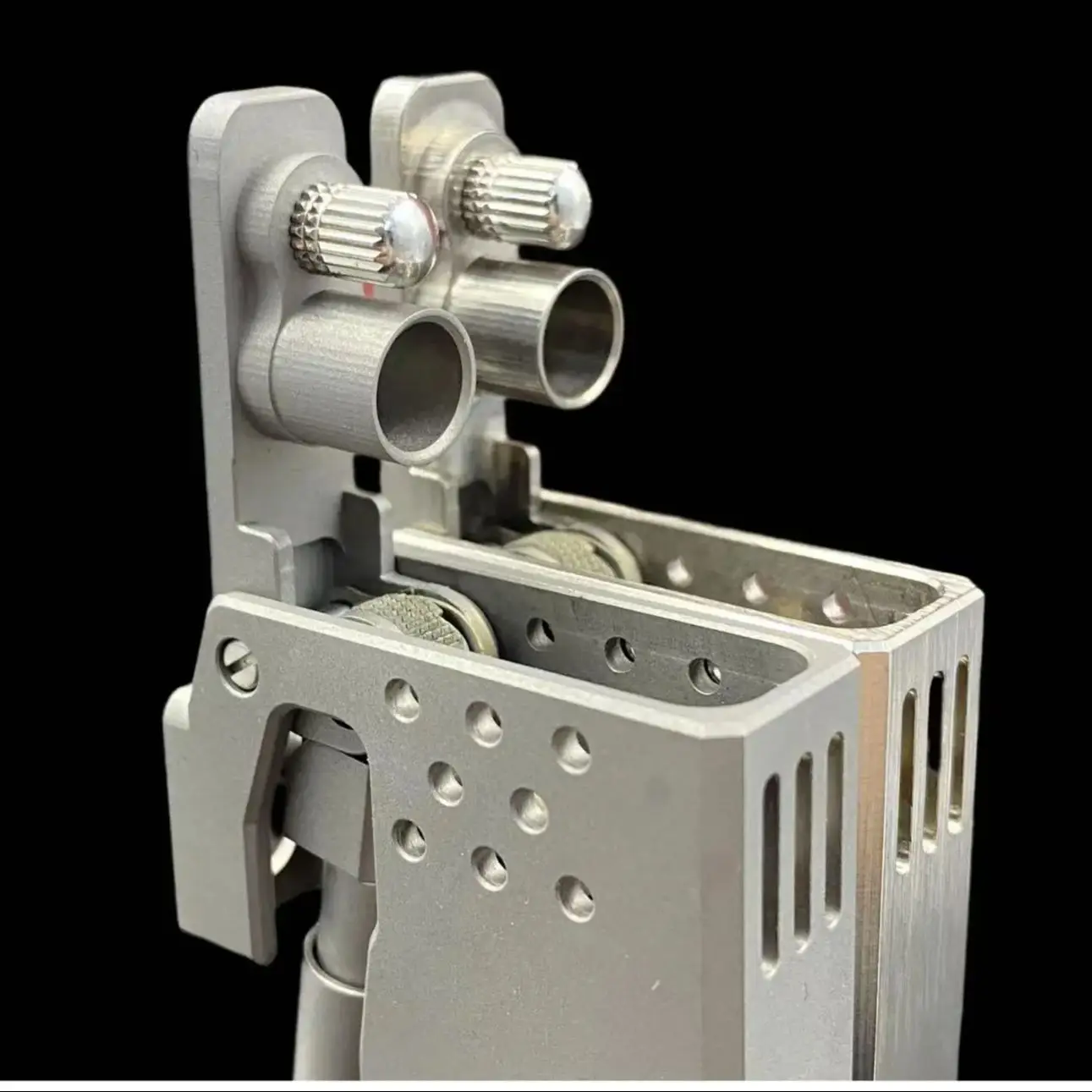 Titanium&Brass Kerosene Lighter Semi-Automatic Catapult Oil Lighter With Independent Oil Tank Creative Luxury Gift