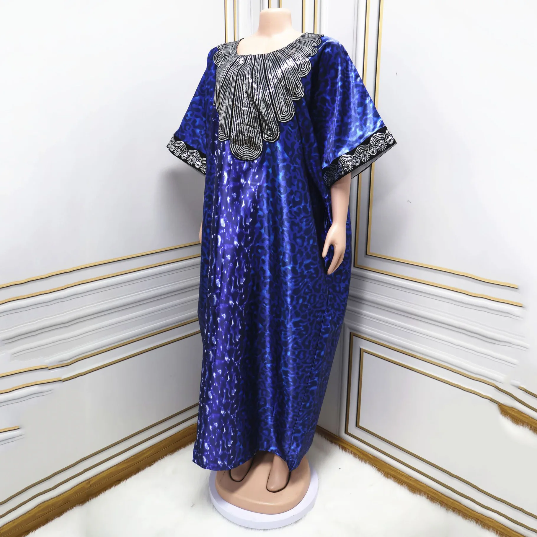 Plus Size African Dresses for Women 2025 New Sequined Printed Loose Straight Turkey Muslim Abayas Dashiki Ankara Wedding Outfits