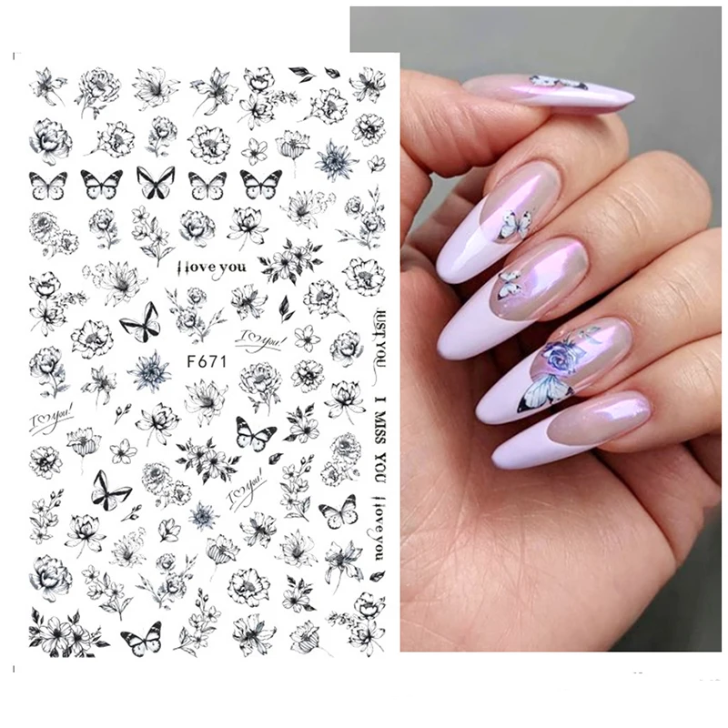 1 pçs 3d flor adesivos de unhas auto-adesivo fácil de usar e versátil acessórios de arte de unhas adesivos de arte de unhas de longa duração