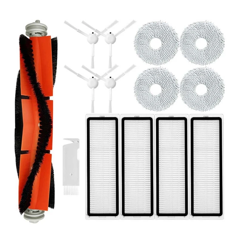 ABBR สําหรับ Xiaomi S10 + / S10 Plus หุ่นยนต์สูญญากาศอะไหล่อุปกรณ์เสริมหลักแปรงด้านข้าง Hepa Filter Mop Rag ผ้า