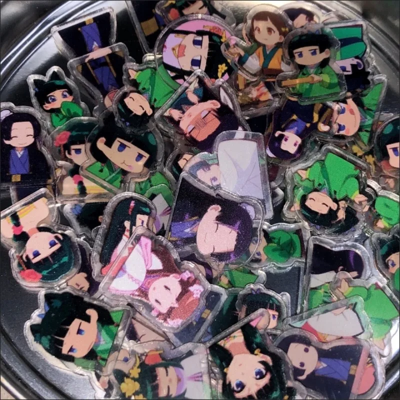 75Pieces Anime Patch Keychain Hair Tie Refrigerator Sticker Cute DIY Acrylic Sheets Gift
