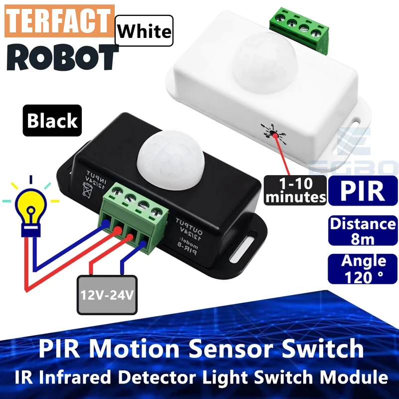 1~4PCS DC 12V 24V 6A Automatic Adjust PIR Motion Sensor Switch IR Infrared Detector Light Switch Module for LED Strip Light Lamp