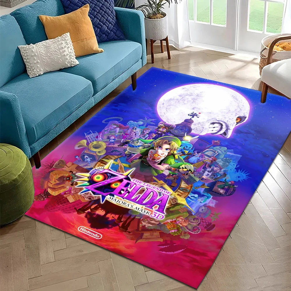 The Legend of Zelda: Majora's Mask Film- und Spielteppich für Wohnzimmer-Dekoration, Sofa, Kinderzimmer, Rutschfester Bodenteppich