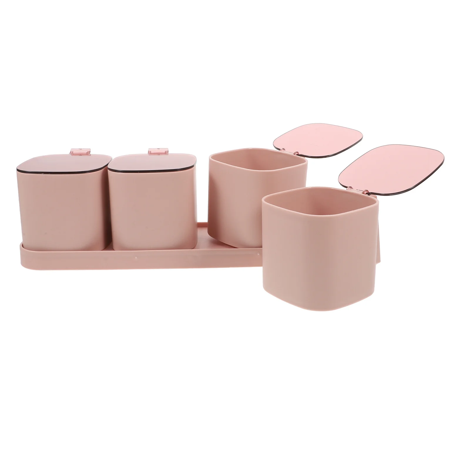 

4 Piece Spice Storage Box Set PP Transparent Dustproof Kitchen Condiment ganizer Jar Containers Home Restaurant Storage