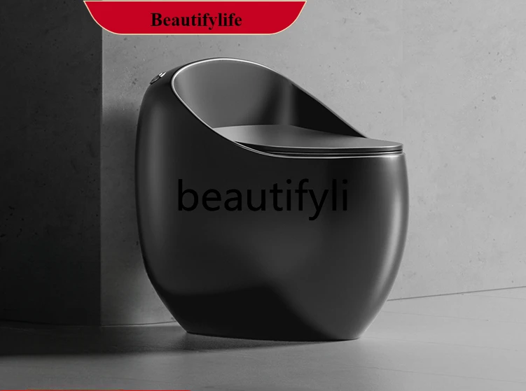 

B185 Personalized black small egg toilet spherical siphon toilet