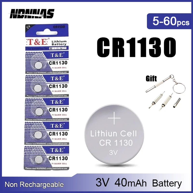 

CR1130 Lithium Battery 40mAh 3V Long Life Power Supply For Watches Coin Cell KL1130