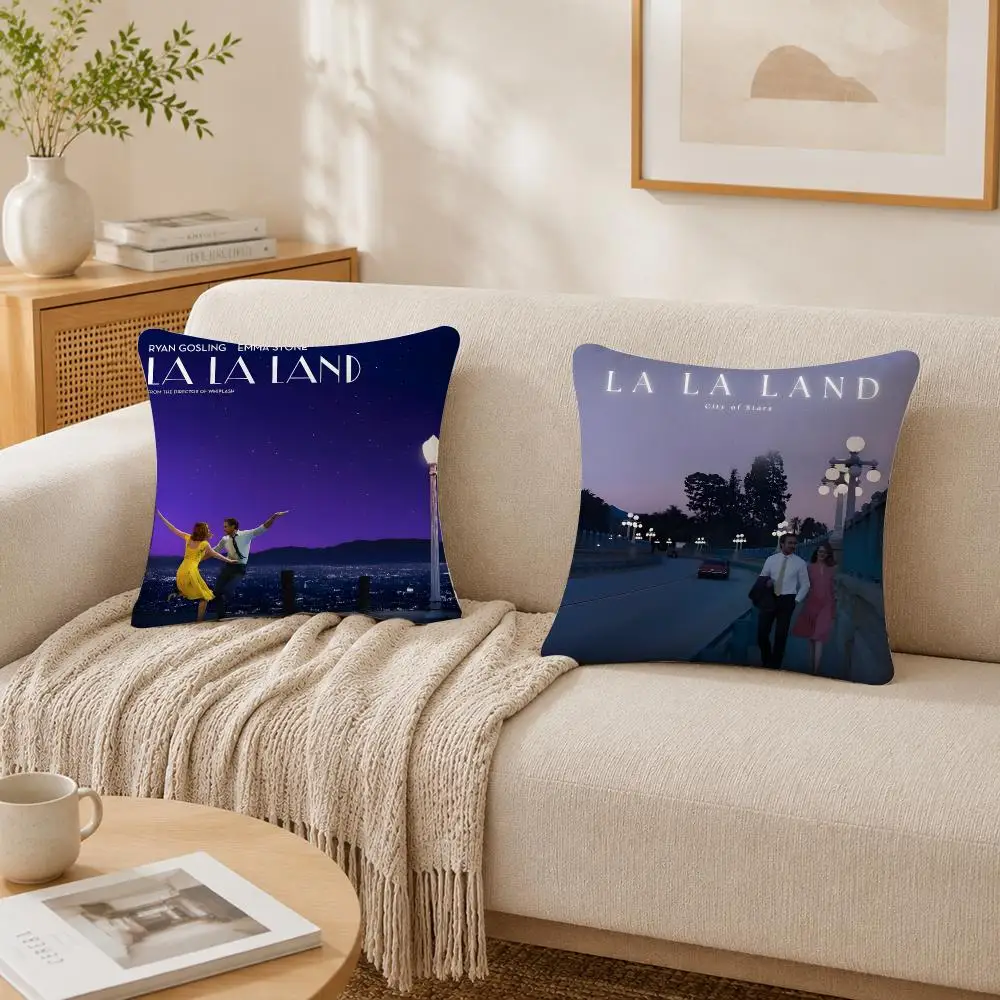 Movie L-La La Land Cushion Cover Plush Decorative Pillow Case With Hidden Zipper Cutecore Room Decor For Home