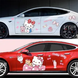 Sanrio Car Body Sticker Car Film Hello Kitty Cartoon Suitable for All Cars Creative Decoration Body Sticker Cute Car Accessories